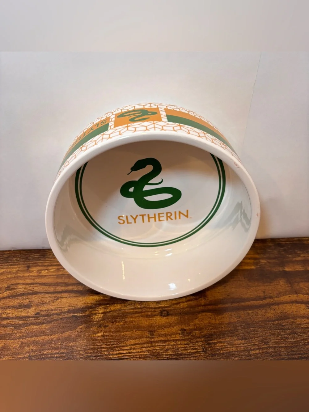 Harry Potter Slytherin Bowl Ceramic Pet Bowl for Dogs & Cats